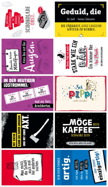 Lustige Sprüche Postkarten Set - Humorvolles 10er Pack von Gutsch