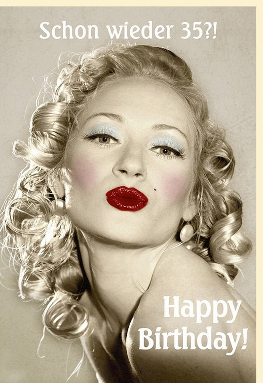 Lustige Vintage Geburtstagskarte für Frauen - Retro Humor, Witzige Sprüche zur Gratulation & Party, Perfekt für Weiberfastnacht & Fasching