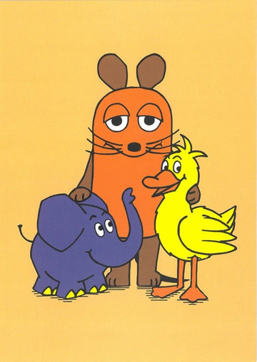 Maus - Postkarte 3 Freunde