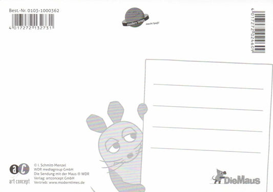 Maus - Postkarte Alles Gute zum 1. Schultag