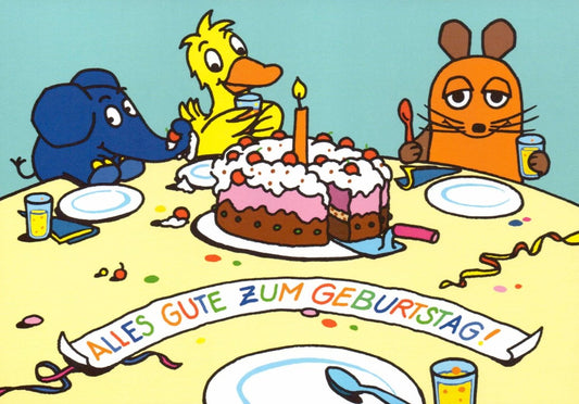 Maus - Postkarte Alles Gute zum Geburtstag