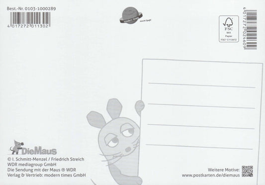 Maus - Postkarte Alles Gute zum Geburtstag