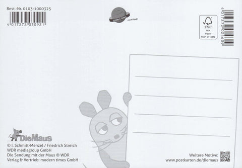 Maus - Postkarte Alles Gute zur Einschulung