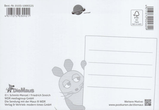 Maus - Postkarte Alles Gute zur Einschulung