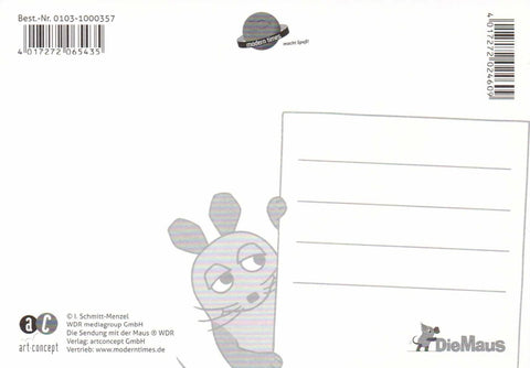 Maus - Postkarte Aufgepasst!