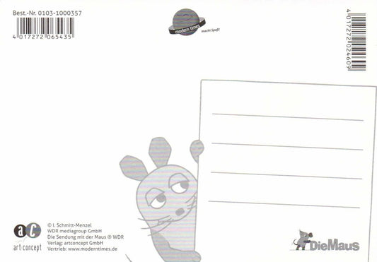Maus - Postkarte Aufgepasst!