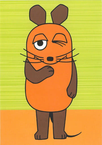 Maus Postkarte Die Maus zwinkert