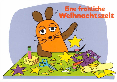 Maus - Postkarte Eine fröhliche Weihnachtszeit