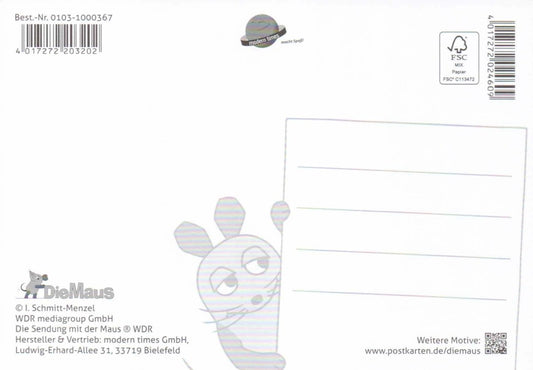 Maus - Postkarte Eine fröhliche Weihnachtszeit