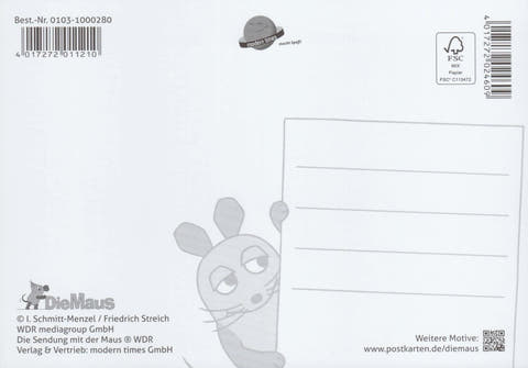 Maus - Postkarte Eingeschneit