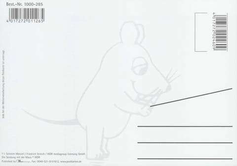 Maus - Postkarte Einschulung