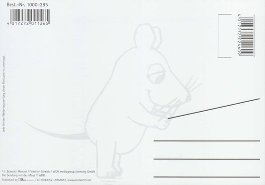 Maus - Postkarte Einschulung