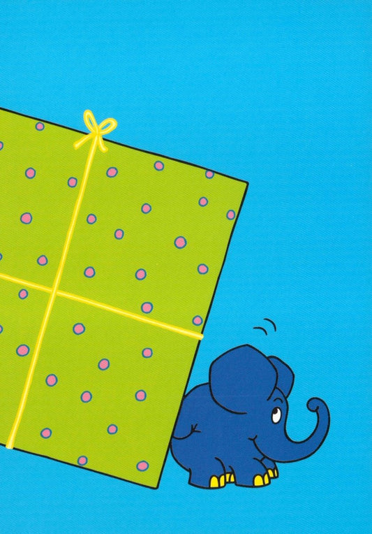Maus - Postkarte Elefant mit halben Geschenk Teil 2