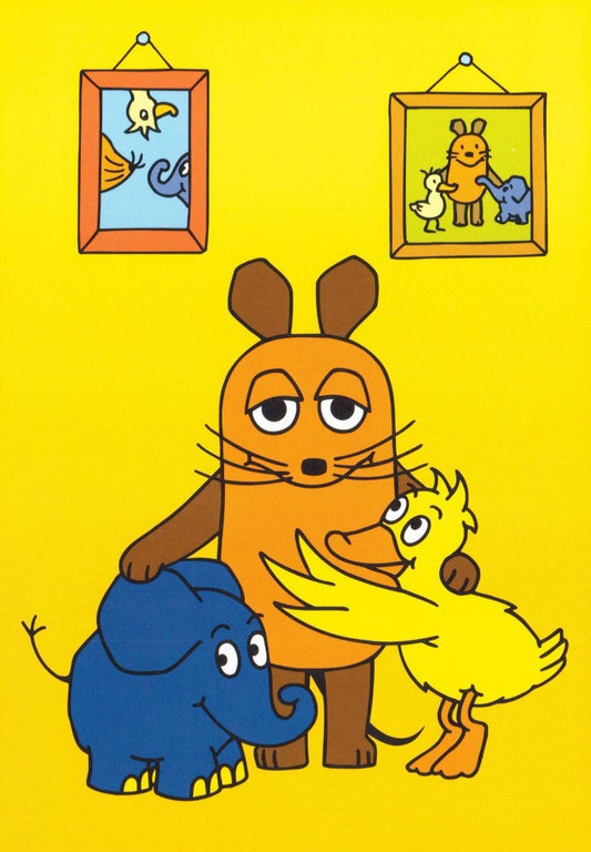 Maus - Postkarte Freunde