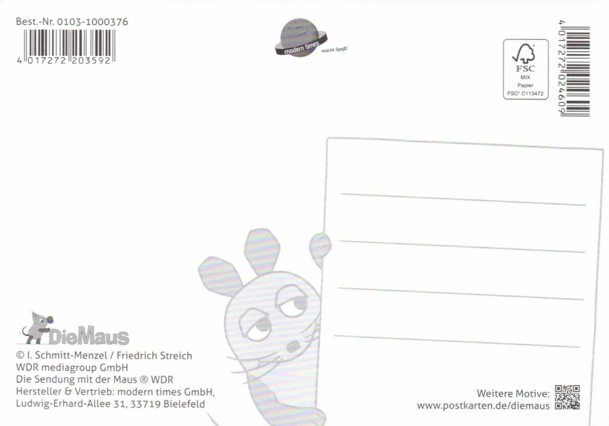 Maus - Postkarte Friends Forever!