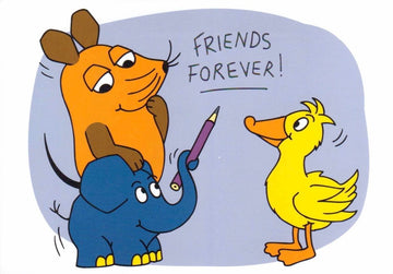 Maus - Postkarte Friends Forever!