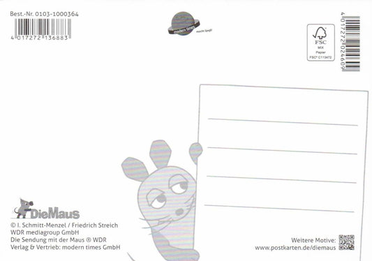 Maus - Postkarte Frohes Fest!