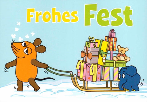 Maus - Postkarte Frohes Fest!