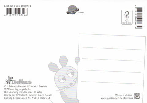 Maus - Postkarte Fröhliche Weihnachten