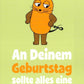 Maus - Postkarte Geburtstag mit Schleife