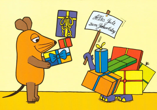 Maus - Postkarte Glückwunsch 2