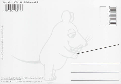 Maus - Postkarte Glückwunsch 2