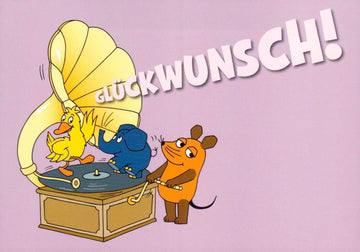 Maus - Postkarte Glückwunsch