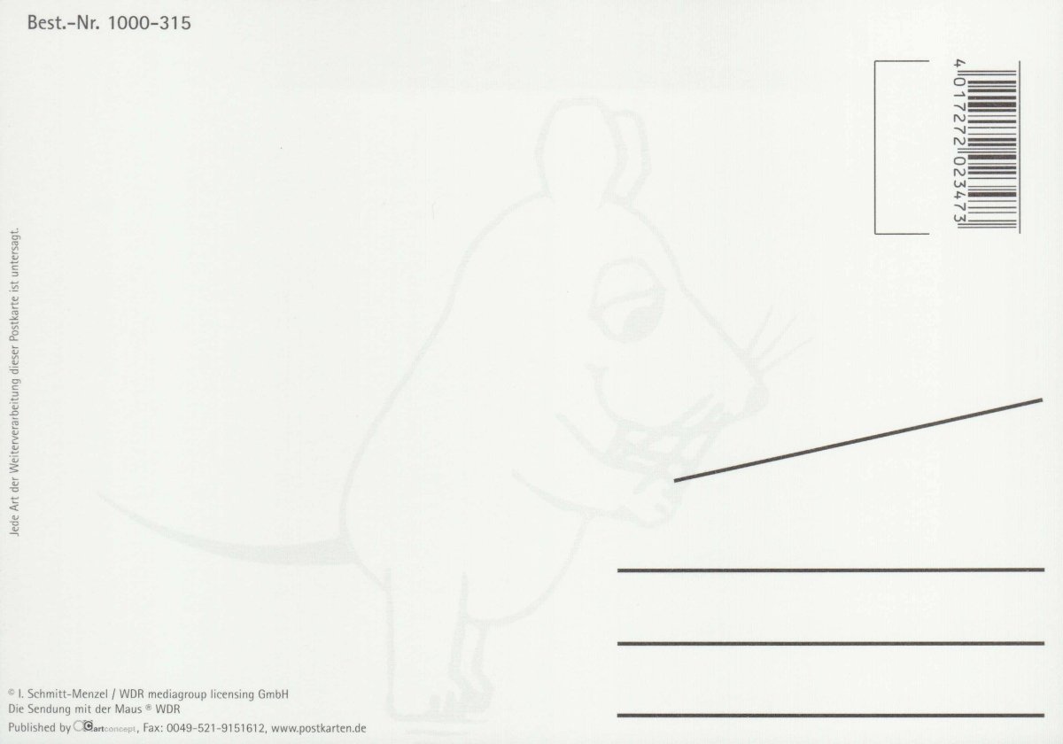 Maus - Postkarte Graffiti Herzlichen Glückwunsch