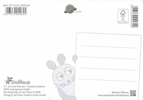Maus - Postkarte Grillparty