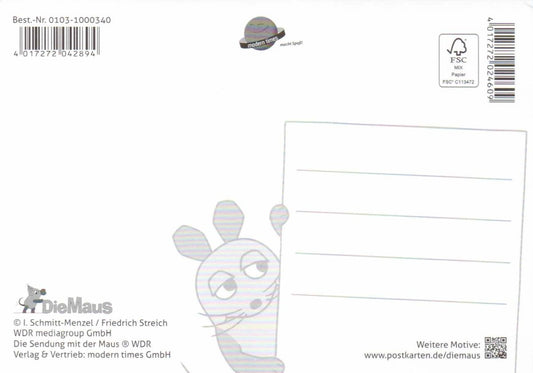 Maus - Postkarte Grillparty