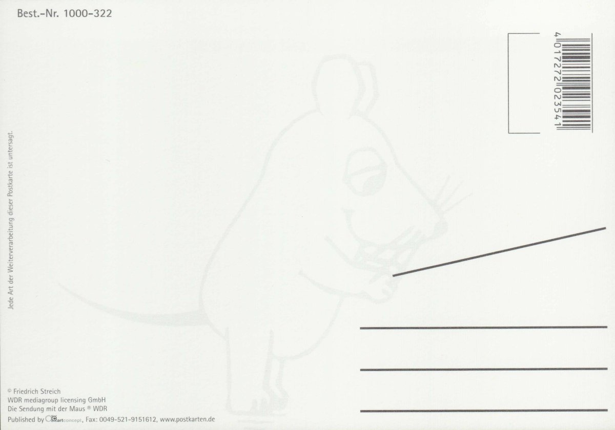 Maus - Postkarte Herzlichen Glückwunsch Teil 1