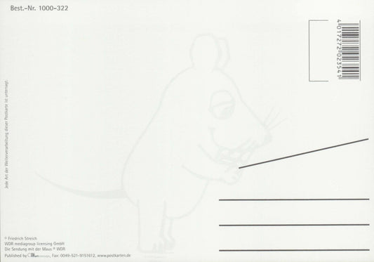 Maus - Postkarte Herzlichen Glückwunsch Teil 1