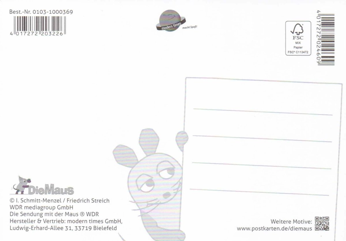 Maus - Postkarte Himmlische Weihnachten