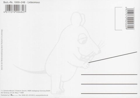 Maus - Postkarte Liebesmaus
