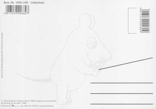 Maus - Postkarte Liebesmaus