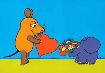 Maus - Postkarte Liebesmaus