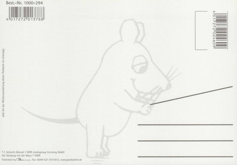 Maus - Postkarte Maus im halben Herz Teil 1