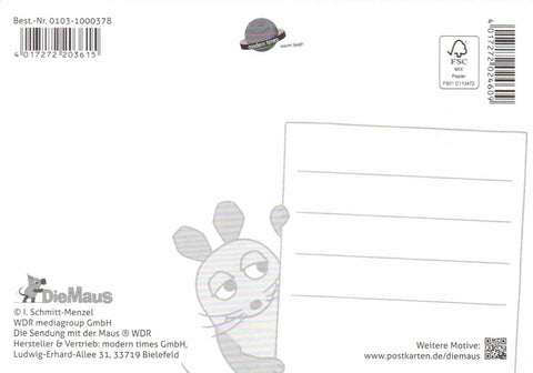 Maus - Postkarte Maus macht Smoothies