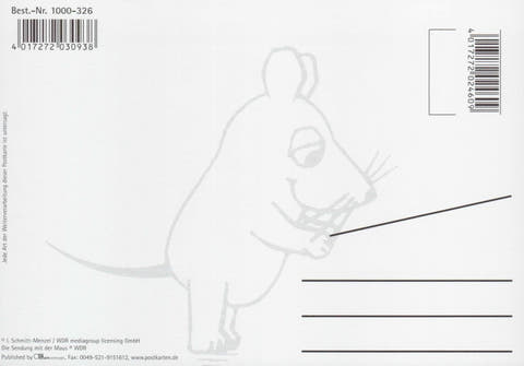 Maus - Postkarte Maus mit Geschenk