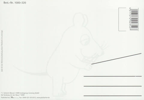 Maus - Postkarte Maus mit halben Geschenk Teil 1