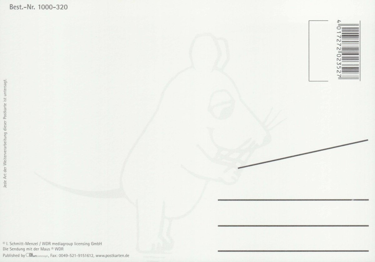Maus - Postkarte Maus mit halben Geschenk Teil 1