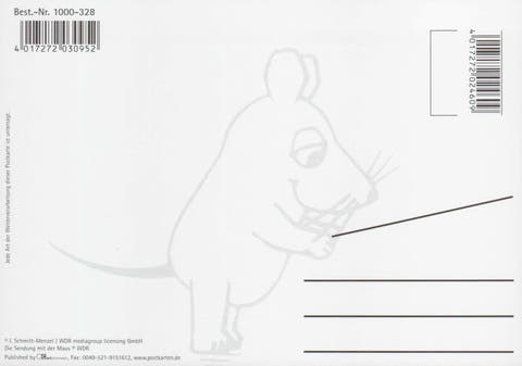 Maus - Postkarte Maus mit Liebesbrief