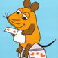 Maus - Postkarte Maus mit Liebesbrief
