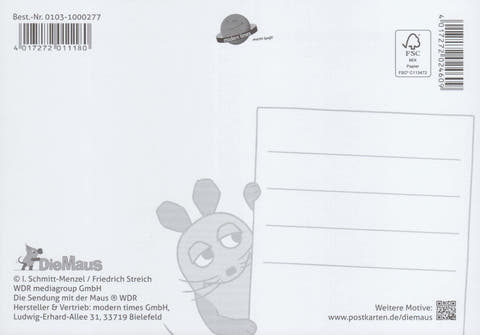 Maus - Postkarte Plätzchenspur