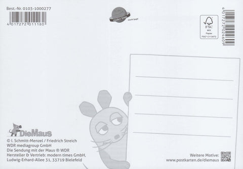 Maus - Postkarte Plätzchenspur