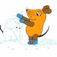 Maus - Postkarte Schnee - Elefant