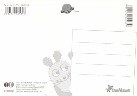 Maus - Postkarte Schnee - Elefant