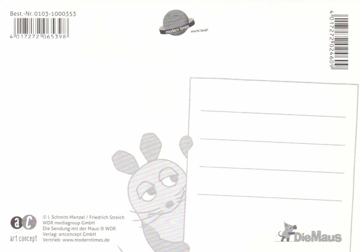 Maus - Postkarte Schnee - Elefant