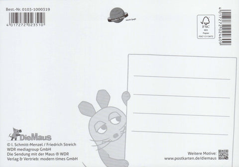 Maus - Postkarte Sternenhimmel
