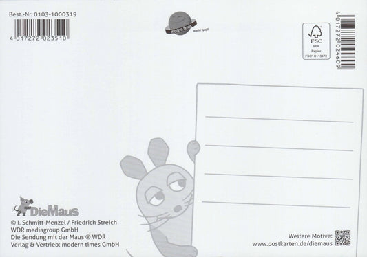 Maus - Postkarte Sternenhimmel
